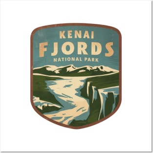 Kenai Fjords National Park Vintage Emblem Posters and Art